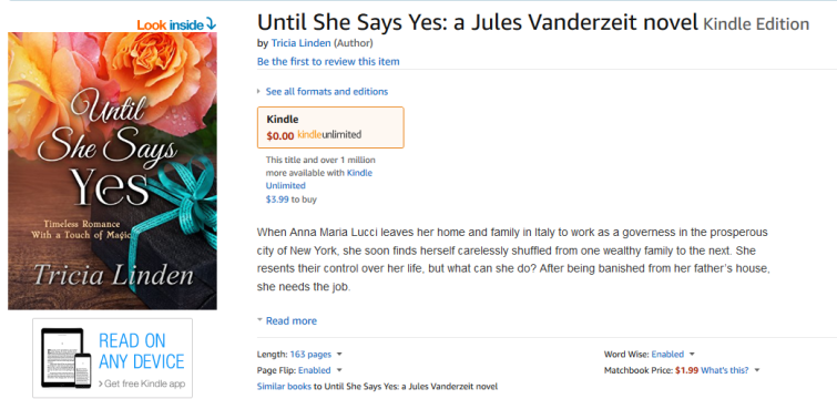 Screenshot-2018-3-30 Until She Says Yes a Jules Vanderzeit novel - Kindle edition by Tricia Linden